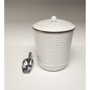 Better Homes & Gardens Antique Farmhouse-Style White  Ice Bucket Free Scoop